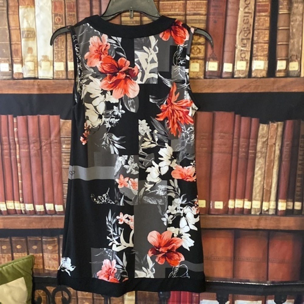 WHBM White House Black Market Floral Tunic Top Mini Dress Tropical XS - Picture 3 of 7